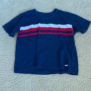 Red and white striped Hollister Cropped T-Shirt